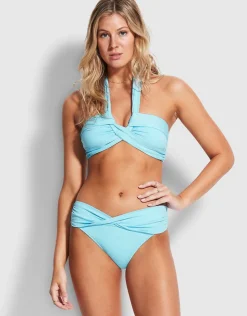 Seafolly Collective Twist Band Hipster Bikini Pant - Sky Blue New