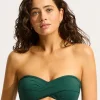 Seafolly Collective Twist Bandeau Bikini Top - Evergreen Best