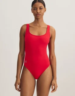 Polo Ralph Lauren Color Shop Martinique Swimsuit - Cherry Red Sale