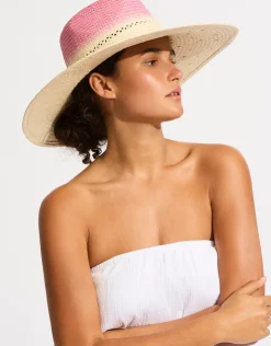 Seafolly Colour Crush Wide Brim Hat - Fuchsia Rose Fashion