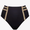 Maryan Mehlhorn Construction High Waist Bikini Pant - Black New