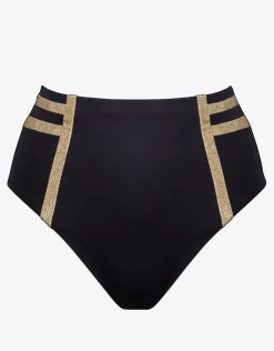 Maryan Mehlhorn Construction High Waist Bikini Pant - Black New