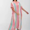 Pitusa Contrast Bib Collar Kaftan - Multi Discount