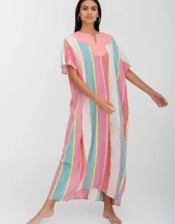 Pitusa Contrast Bib Collar Kaftan - Multi Discount