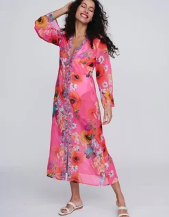 Pia Rossini Copacabana Maxi Kaftan - Pink Hot
