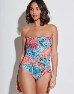 Roidal Coral Bandeau Swimsuit Sale