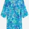 Tessy Coral Beach Tunic - Turquoise Hot