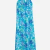 Tessy Coral Maxi Dress - Turquoise Hot