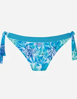 Tessy Coral Tie Side Bikini Pant - Turquoise Hot