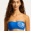 Seafolly Corfu Bustier Bandeau Bikini Top - Azure Discount