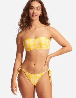 Seafolly Corsica Bustier Bandeau Bikini Top - Citron Hot