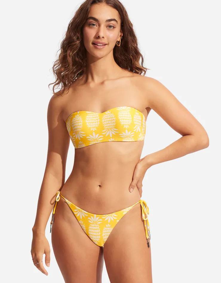Seafolly Corsica Bustier Bandeau Bikini Top - Citron Hot