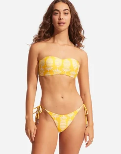 Seafolly Corsica Bustier Bandeau Bikini Top - Citron Hot