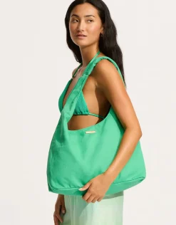 Seafolly Cotton Canvas Tote Bag - Jade Sale