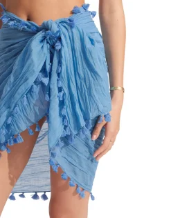 Seafolly Cotton Gauze Sarong - Azure Sale