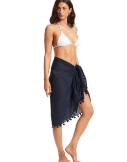 Seafolly Cotton Gauze Sarong - Indigo Fashion