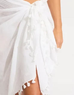 Seafolly Cotton Gauze Sarong - White Best