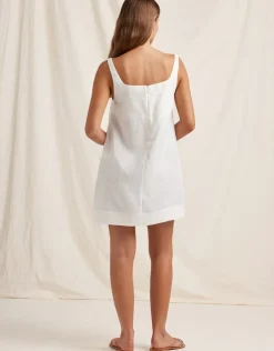 Peony Creme Embroidered Shift Mini Dress - White Online