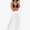 Lauren Ralph Lauren Crinkle Smocked Waist Beach Pant - White Clearance