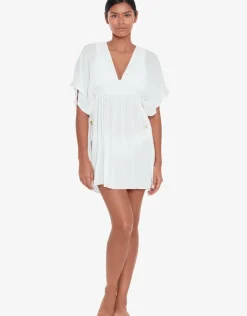 Lauren Ralph Lauren Crinkle Tunic Beach Dress - White Clearance