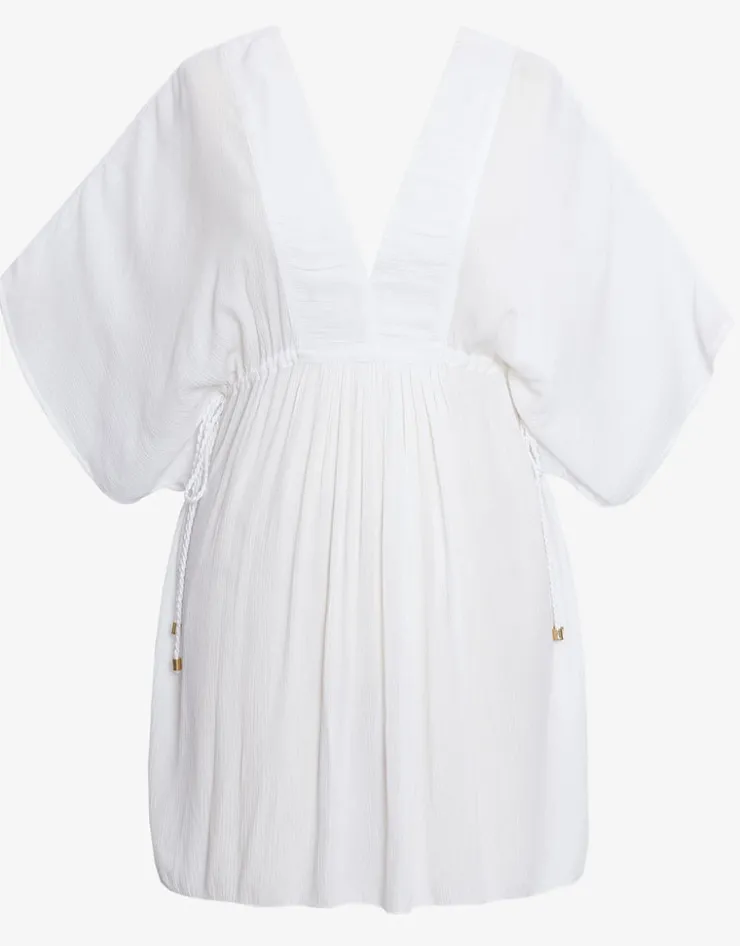 Lauren Ralph Lauren Crinkle Tunic Beach Dress - White Clearance