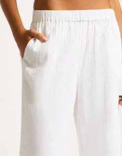 Seafolly Crinkle Twill Beach Pant - White Sale