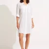 Seafolly Crinkle Twill Beach Shirt - White Sale