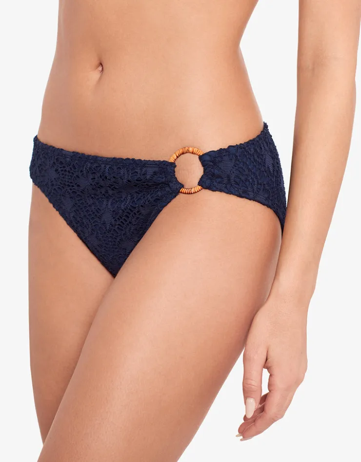 Lauren Ralph Lauren Crochet Rattan Ring Bikini Pant - Navy Online