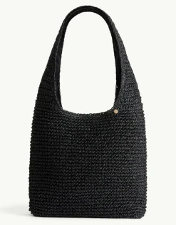 Sea Level Crochet Slouch Beach Bag - Black Outlet