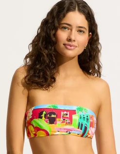 Seafolly Cuba Bandeau Bikini Top - Turquoise Discount