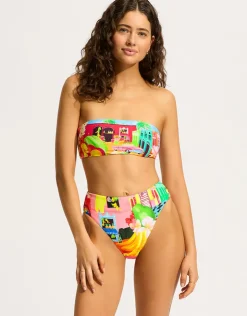Seafolly Cuba High Rise Bikini Pant - Turquoise Hot