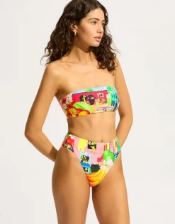 Seafolly Cuba High Rise Bikini Pant - Turquoise Hot