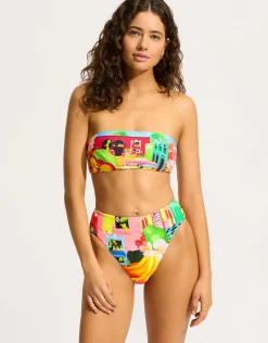Seafolly Cuba High Rise Bikini Pant - Turquoise Hot