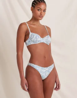 Peony Daffodil Poolside Balconette Bikini Top - Blue Print Hot