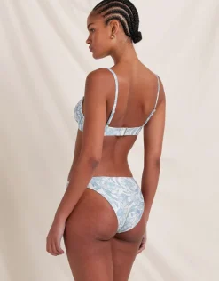 Peony Daffodil Poolside Balconette Bikini Top - Blue Print Hot