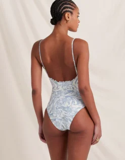 Peony Daffodil Sonnet Swimsuit - Blue Print New
