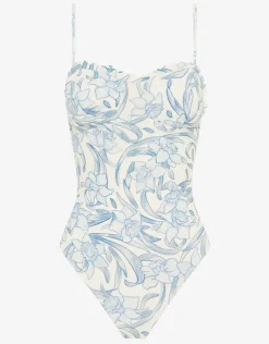 Peony Daffodil Sonnet Swimsuit - Blue Print New