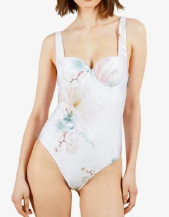 Ted Baker Daizey Cupped Panel Swimsuit - White Online