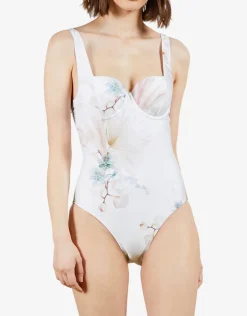 Ted Baker Daizey Cupped Panel Swimsuit - White Online