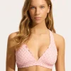 Seafolly Daydreamer Multi Fit Longline Tri Bikini Top - Dusty Pink Outlet