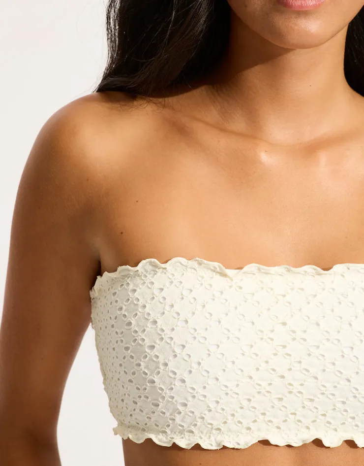 Seafolly Daydreamer Tube Bikini Top - Vanilla Hot