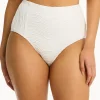 Sea Level De Soleil Panelled High Waist Bikini Pant - White Hot