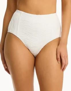 Sea Level De Soleil Panelled High Waist Bikini Pant - White Hot
