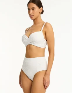 Sea Level De Soleil Panelled High Waist Bikini Pant - White Hot