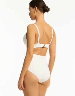 Sea Level De Soleil Panelled High Waist Bikini Pant - White Hot
