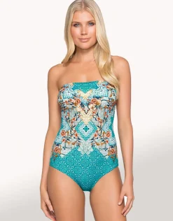 Jets Decorum Bandeau One Piece - Teal Best