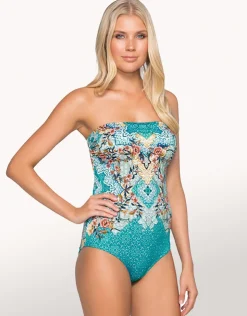Jets Decorum Bandeau One Piece - Teal Best