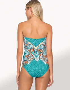 Jets Decorum Bandeau One Piece - Teal Best