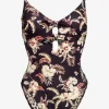Watercult Deep Jungle Double Bow Swimsuit - Dark Tropics Outlet