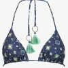 Watercult Denim Cues Tassel Tri Bikini Top Clearance